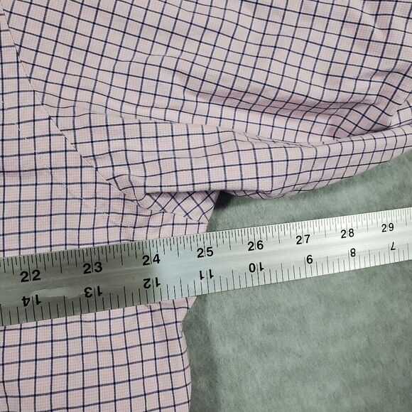 Ralph Lauren Shirt Mens 17.5 Pink Check Dress Classic Fit Collared Button Down - Picture 3 of 8